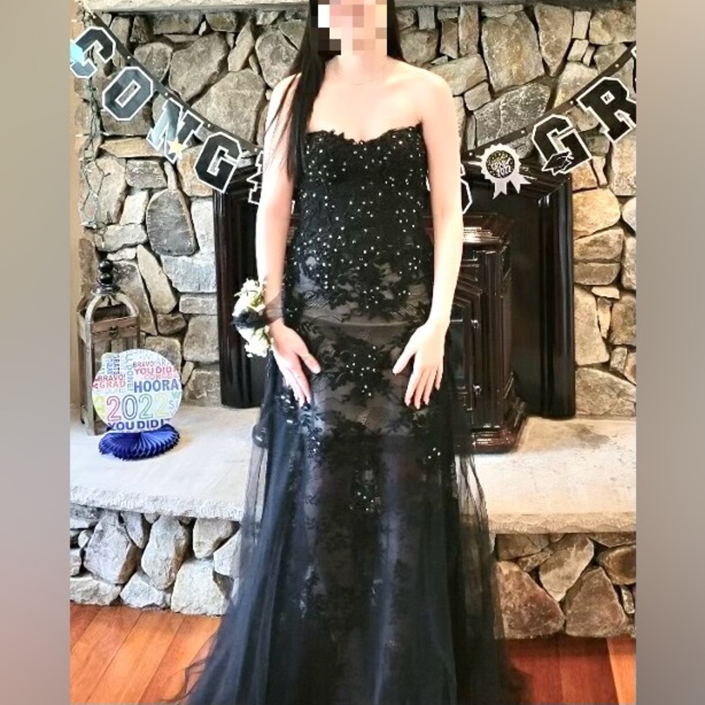NWOT! Jovani! Chic Black Strapless Evening Dress size 0